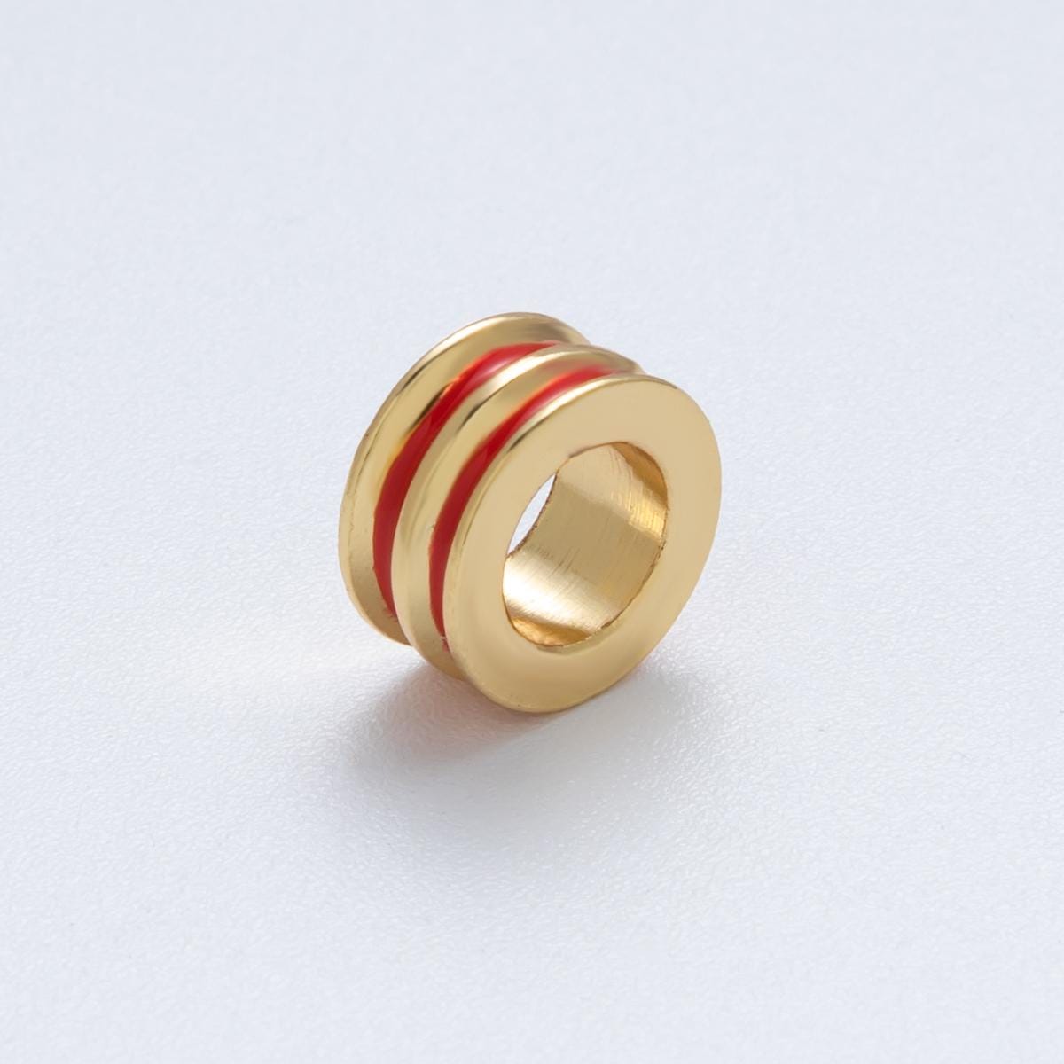18K Gold Filled 10mm Double Enamel Rondelle Bead Colorful Spacer DIY Jewelry Making Supply for custom bracelet and necklace | Beads-00009
