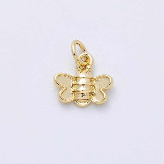16K Gold Filled 11mm Mini Plain Butterfly Mariposa Animal Charm Mini Insect Pendant Nature Lover Gift for Her DIY Supply | Charms-00121
