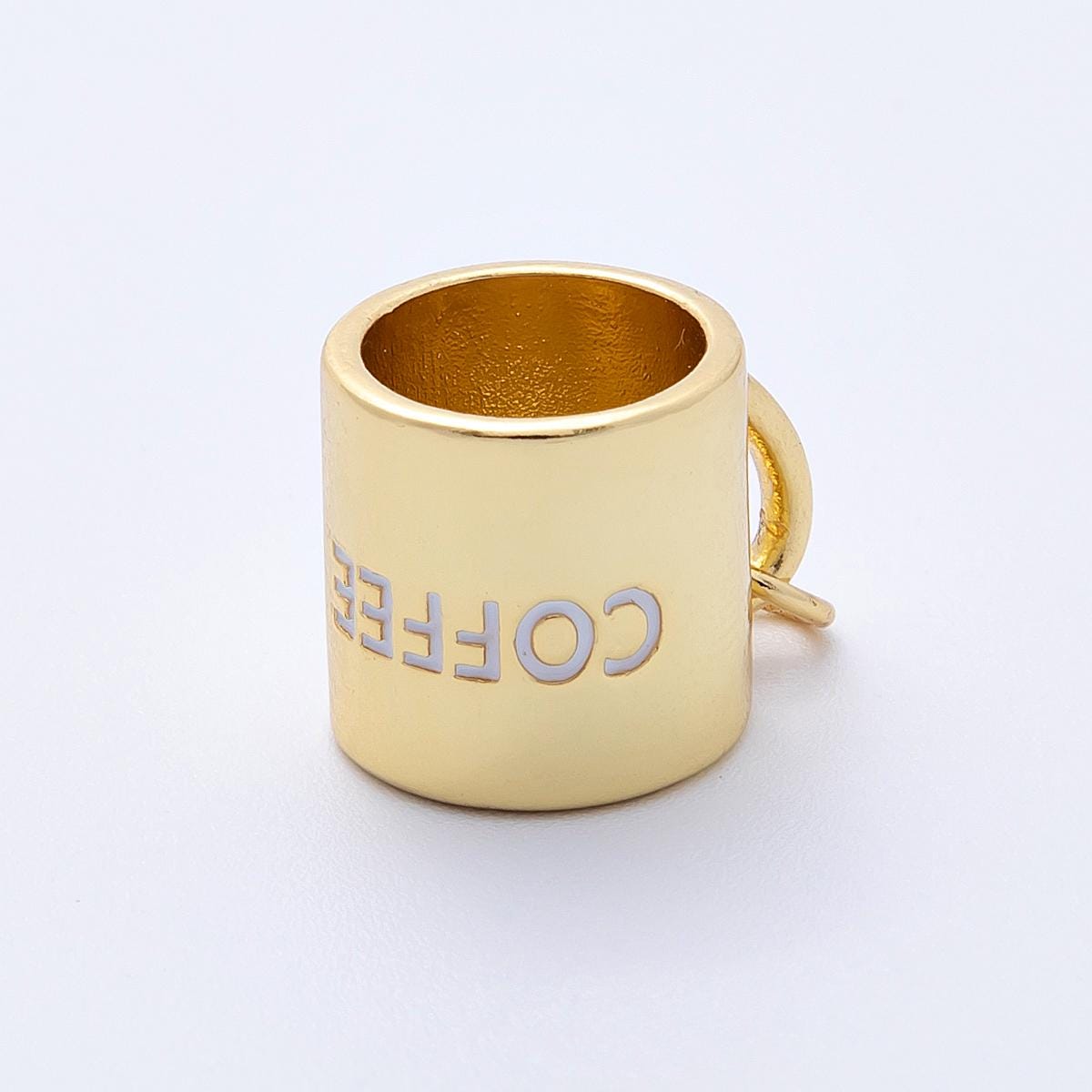 16K Gold Filled 17mm Plain 3D Coffee Mug Charm Miniature Coffee Lover Pendant Gift for her DIY Jewelry making supply | CHARMS-00125