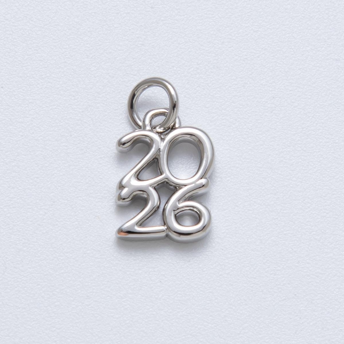 Dainty 2026 Year Charm in Gold and Silver 12mm Graduation Tassel Supply Minimalist Pendant Class of 2026 Gift Idea DIY Supply | CHARMS-00015