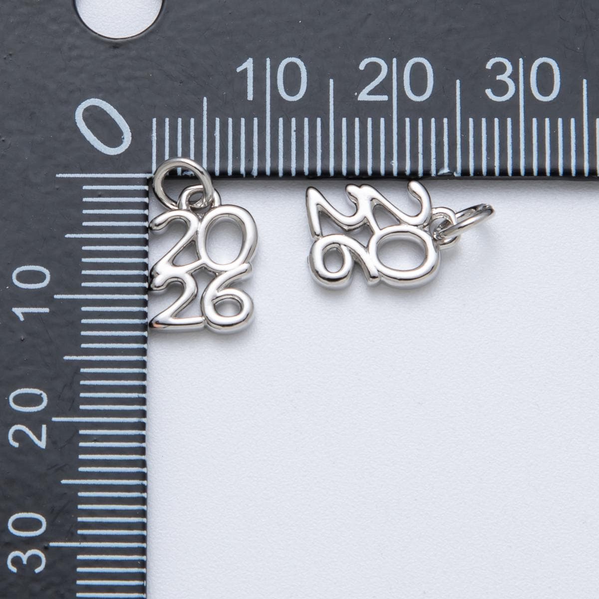 Dainty 2026 Year Charm in Gold and Silver 12mm Graduation Tassel Supply Minimalist Pendant Class of 2026 Gift Idea DIY Supply | CHARMS-00015