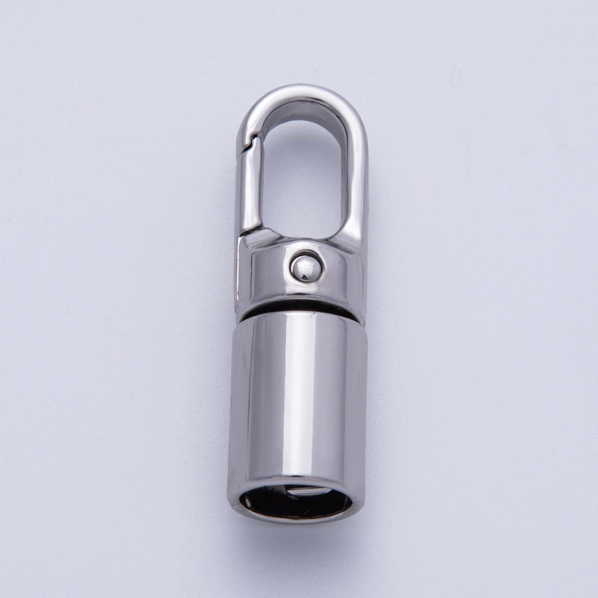 18K Gold Filled 39.5mm Minimalist Push Gate End Cap Finding in Gold & Silver Swivel Clasp Cord Ends DIY Jewelry Supply | Findings-00013