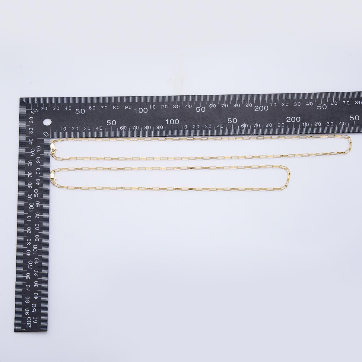 Dainty paper clip chain necklace 18k gold filled necklace cable link chain 17.5 inch ready to wear for charm necklace supply WA-4082