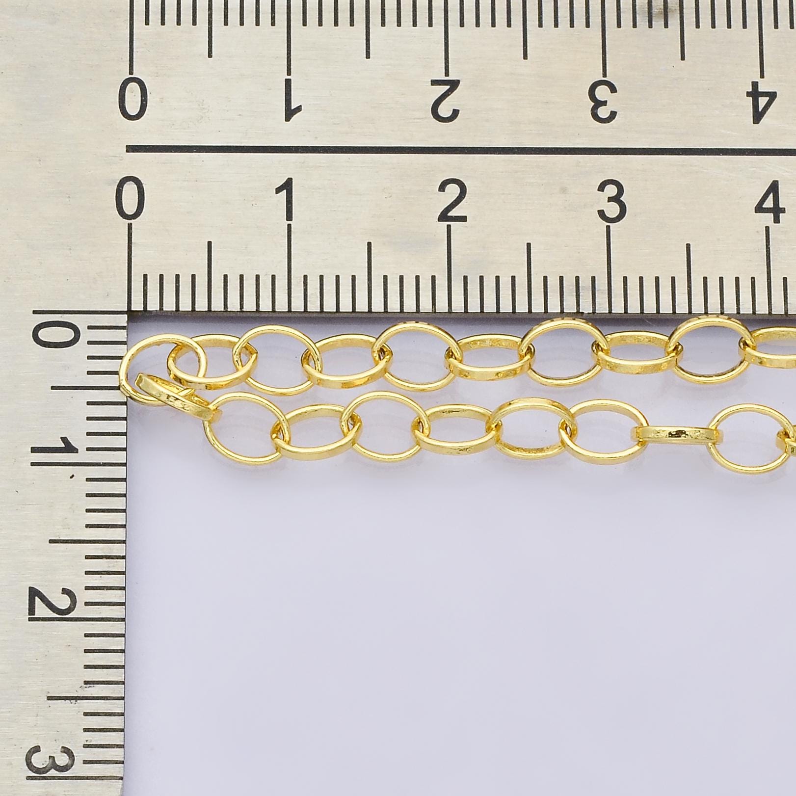 16k gold filled oval link chain by the yard, dainty chain for charms wholesale bulk DIY Jewelry Making Supply custom necklace | Roll-01833