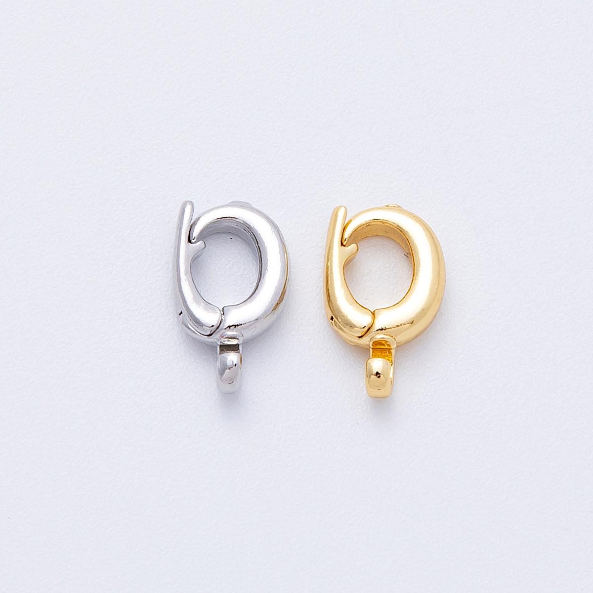 18K Gold Filled 12mm Oval Pull Clasp Finding in Gold & Silver Charm Holder Bail Enhancer | Findings-00038