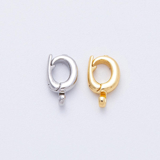 18K Gold Filled 12mm Oval Pull Clasp Finding in Gold & Silver Charm Holder Bail Enhancer | Findings-00038