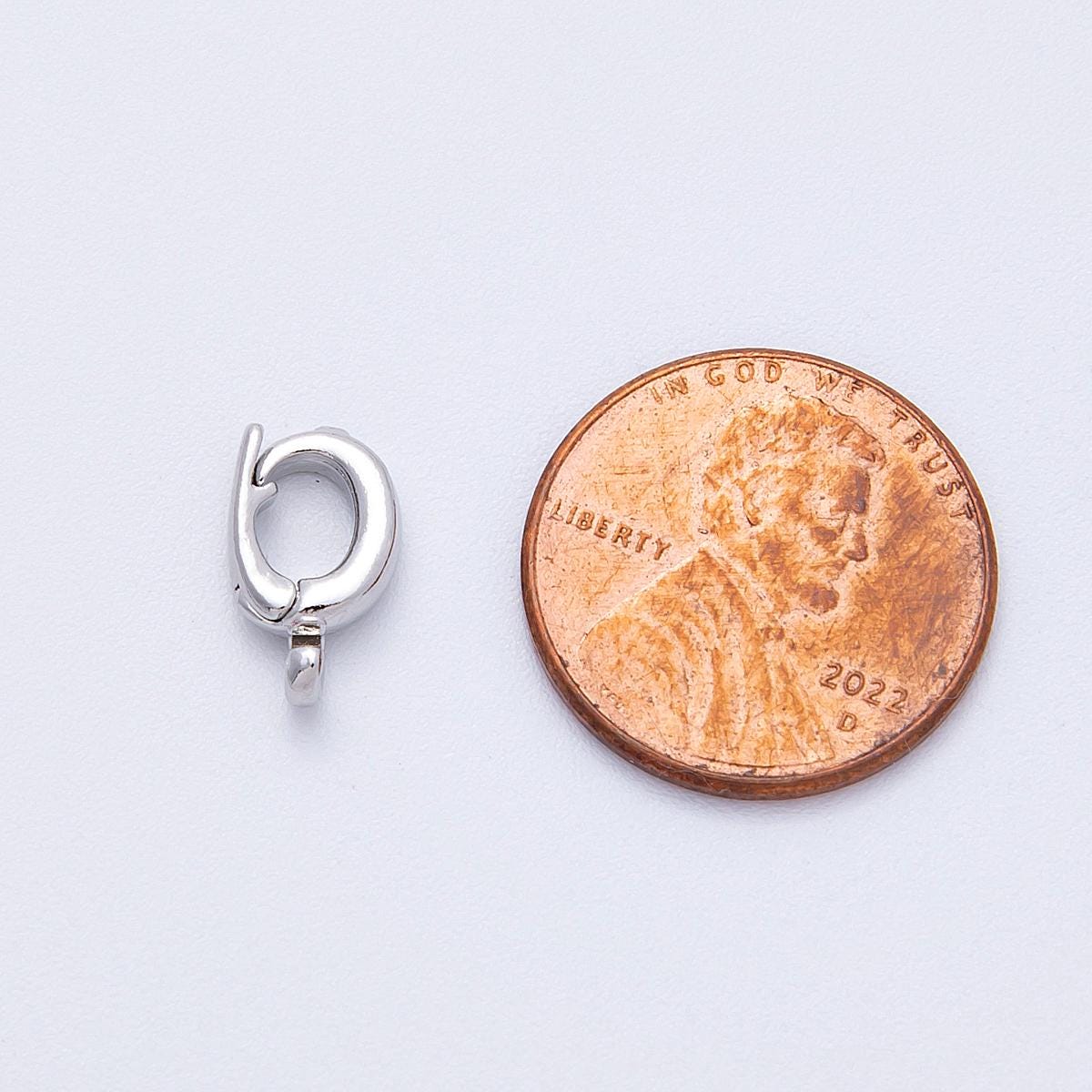 18K Gold Filled 12mm Oval Pull Clasp Finding in Gold & Silver Charm Holder Bail Enhancer | Findings-00038