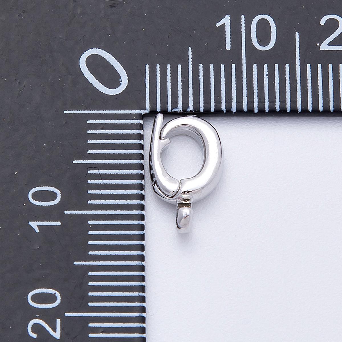 18K Gold Filled 12mm Oval Pull Clasp Finding in Gold & Silver Charm Holder Bail Enhancer | Findings-00038
