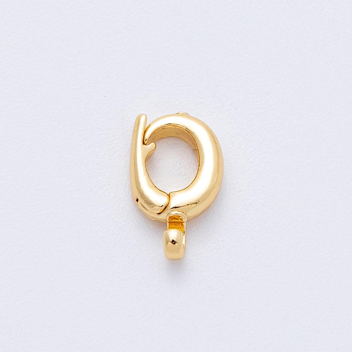 18K Gold Filled 12mm Oval Pull Clasp Finding in Gold & Silver Charm Holder Bail Enhancer | Findings-00038