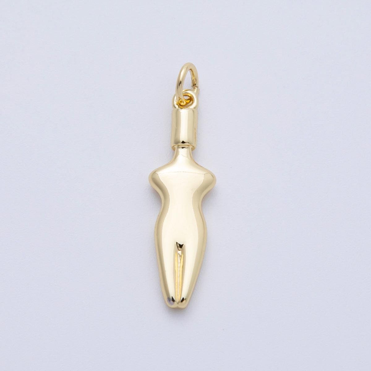 18K Gold Filled 26mm Minimalist Body Model Charm goddess torso charm women empowerment jewelry supply gift idea for her | Charms-00058