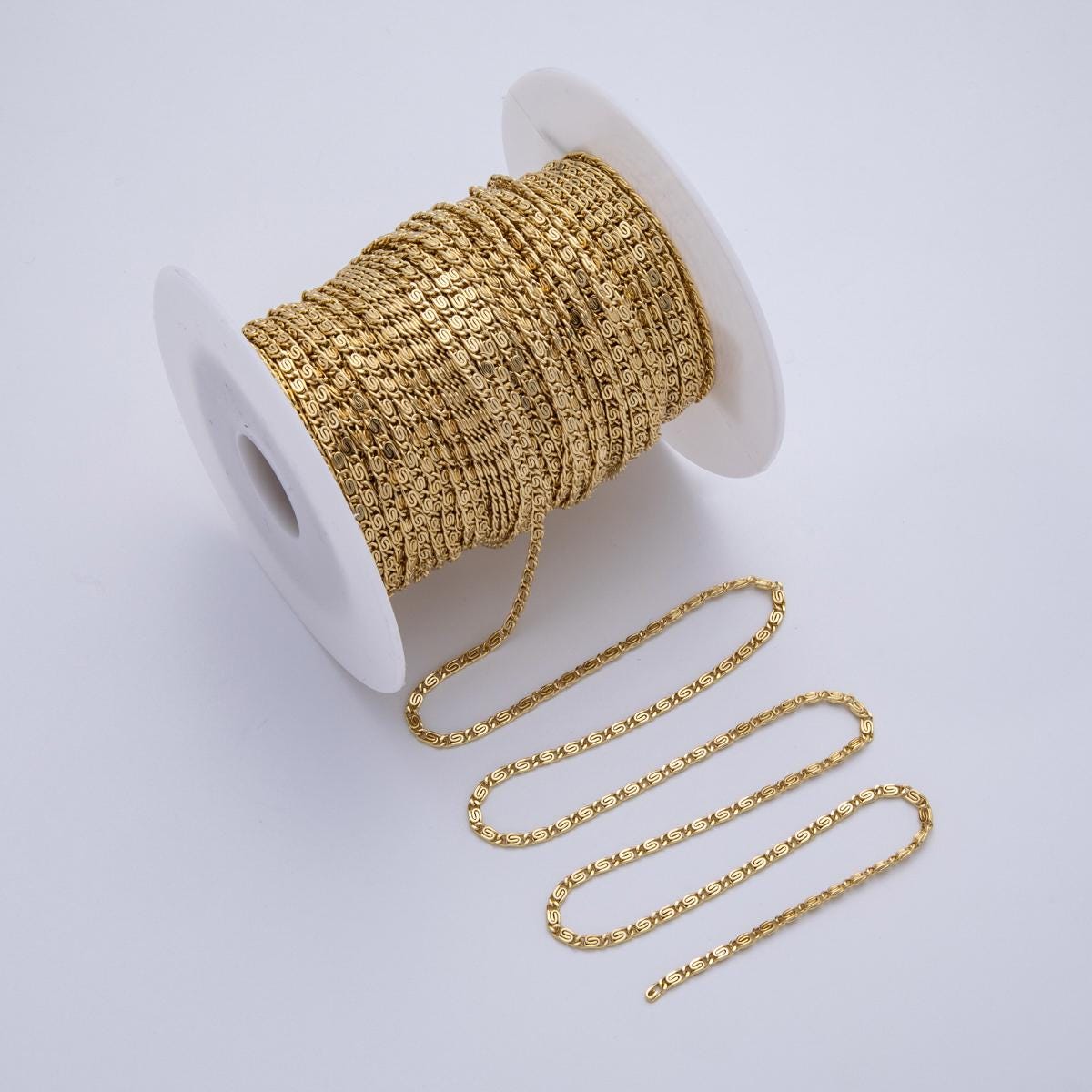 14K Gold Filled 2.5mm Minimalist Scroll Unfinished Chain by Yard Minimalist Style bulk roll chain DIY Jewelry supply | Roll-1826