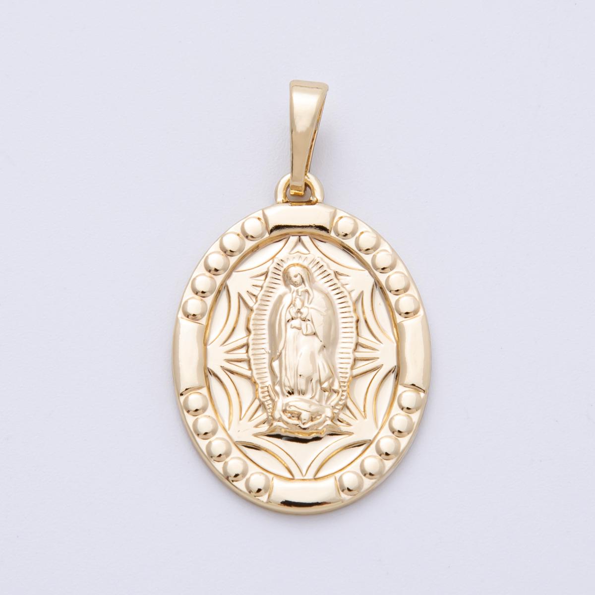 25.1 mm 14k gold filled Our Lady of Guadalupe Catholic Religious Charm Christian Necklace and Bracelet Charm Jewelry Supply | CHARMS-00073