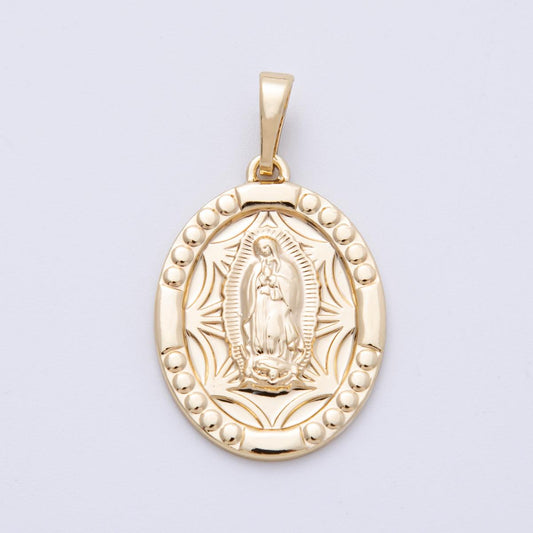 25.1 mm 14k gold filled Our Lady of Guadalupe Catholic Religious Charm Christian Necklace and Bracelet Charm Jewelry Supply | CHARMS-00073