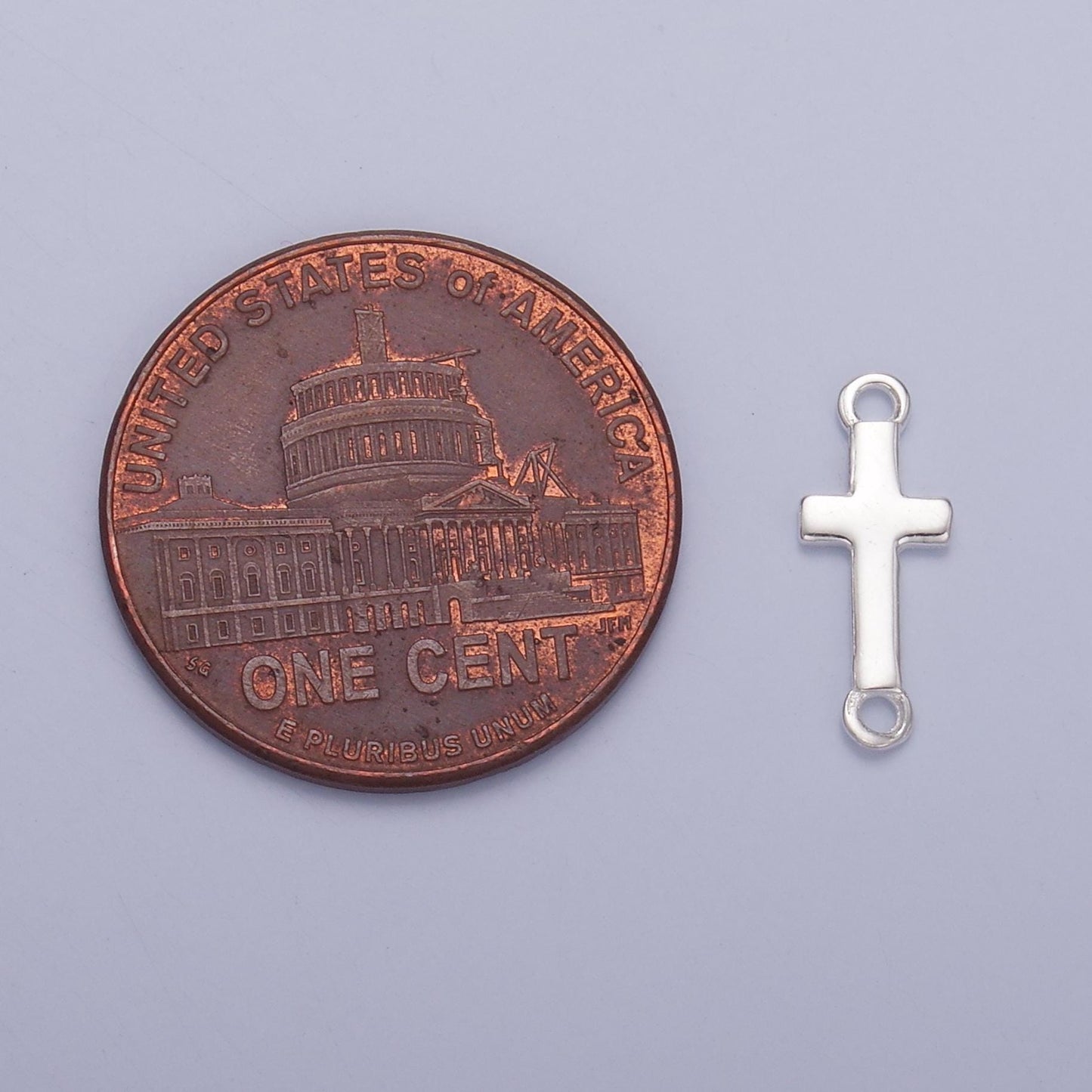 Mini Silver Cross Charm Connector s925 Sterling Silver Link Connector for Bracelet Necklace Earring Supply for Permanent Jewelry SL-637