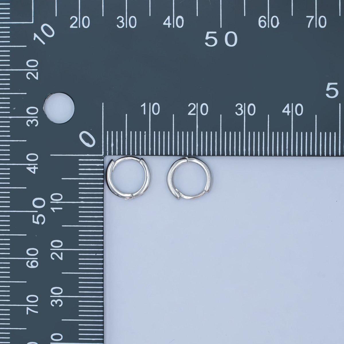 S925 Sterling Silver 10mm Minimalist Huggie Earrings | SL-642
