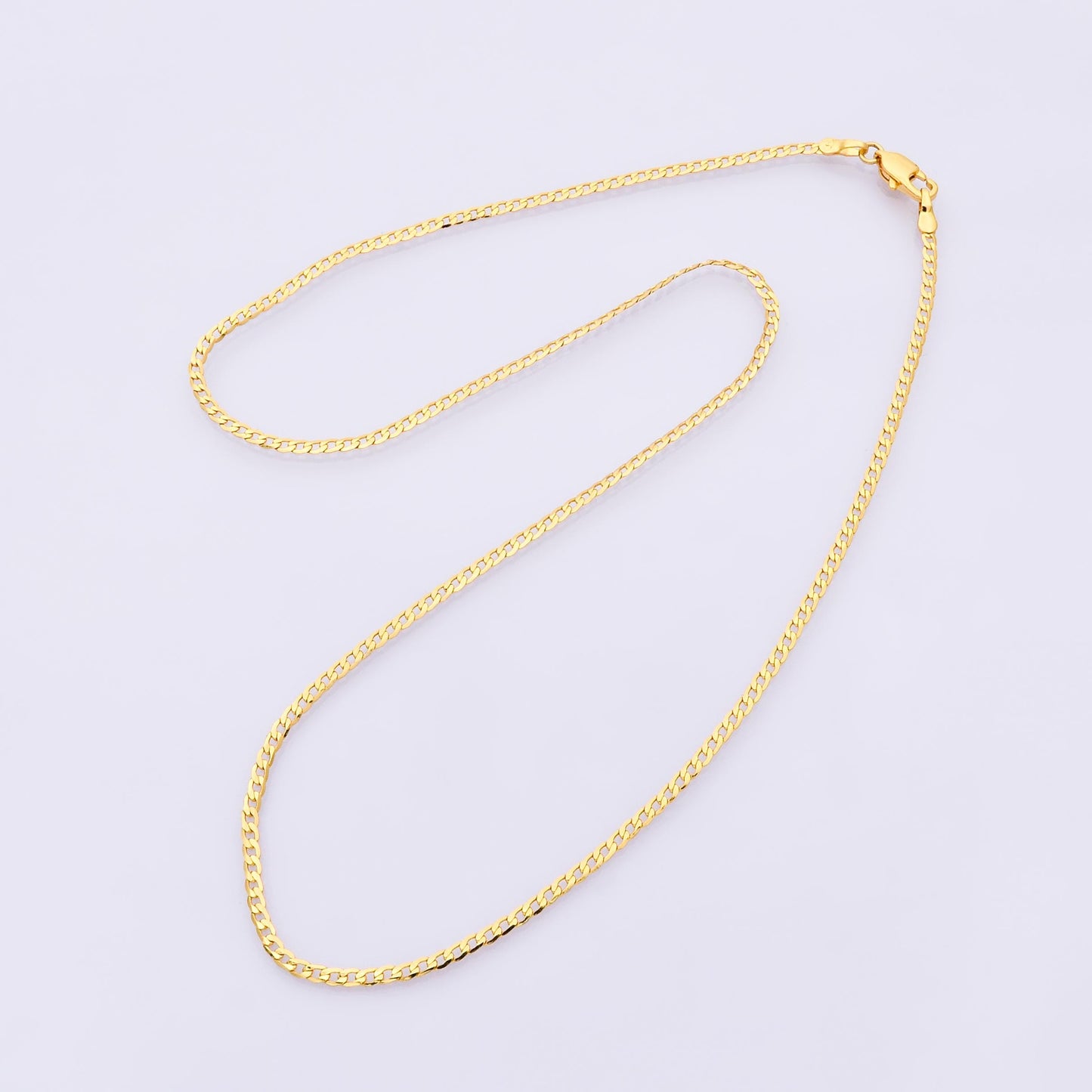 17.5 inch ready to use gold cuban curb necklace chain, layering curb chain dainty necklace, for necklace making WA4145