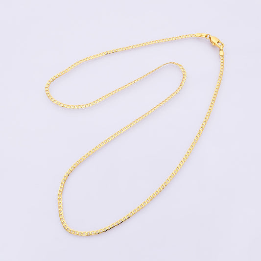 17.5 inch ready to use gold cuban curb necklace chain, layering curb chain dainty necklace, for necklace making WA4145