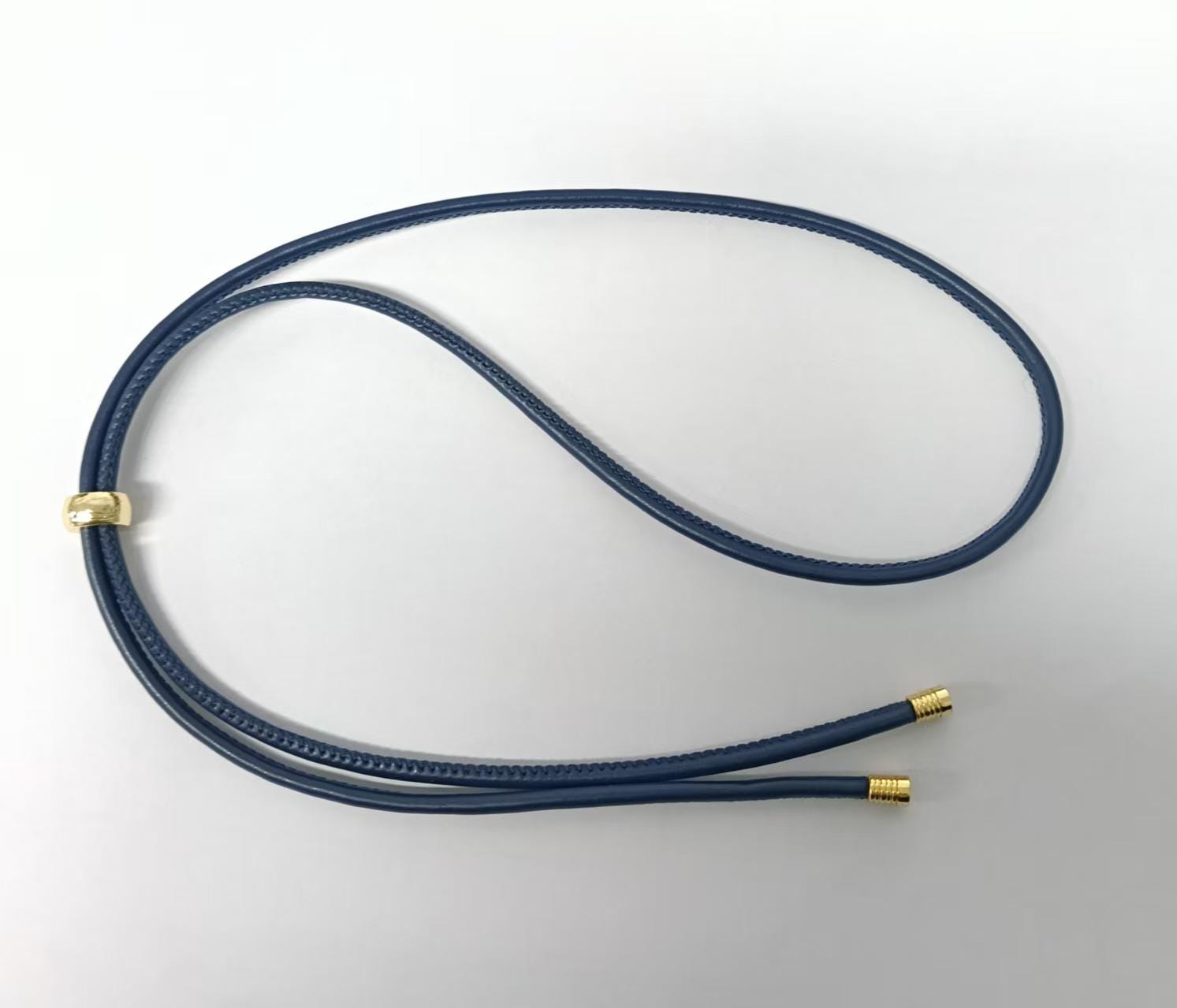 Dainty Navy Blue Soft Leather feel Paracord Knot Tied Necklace 15.75 inch for Cord Necklace Supply | W4144