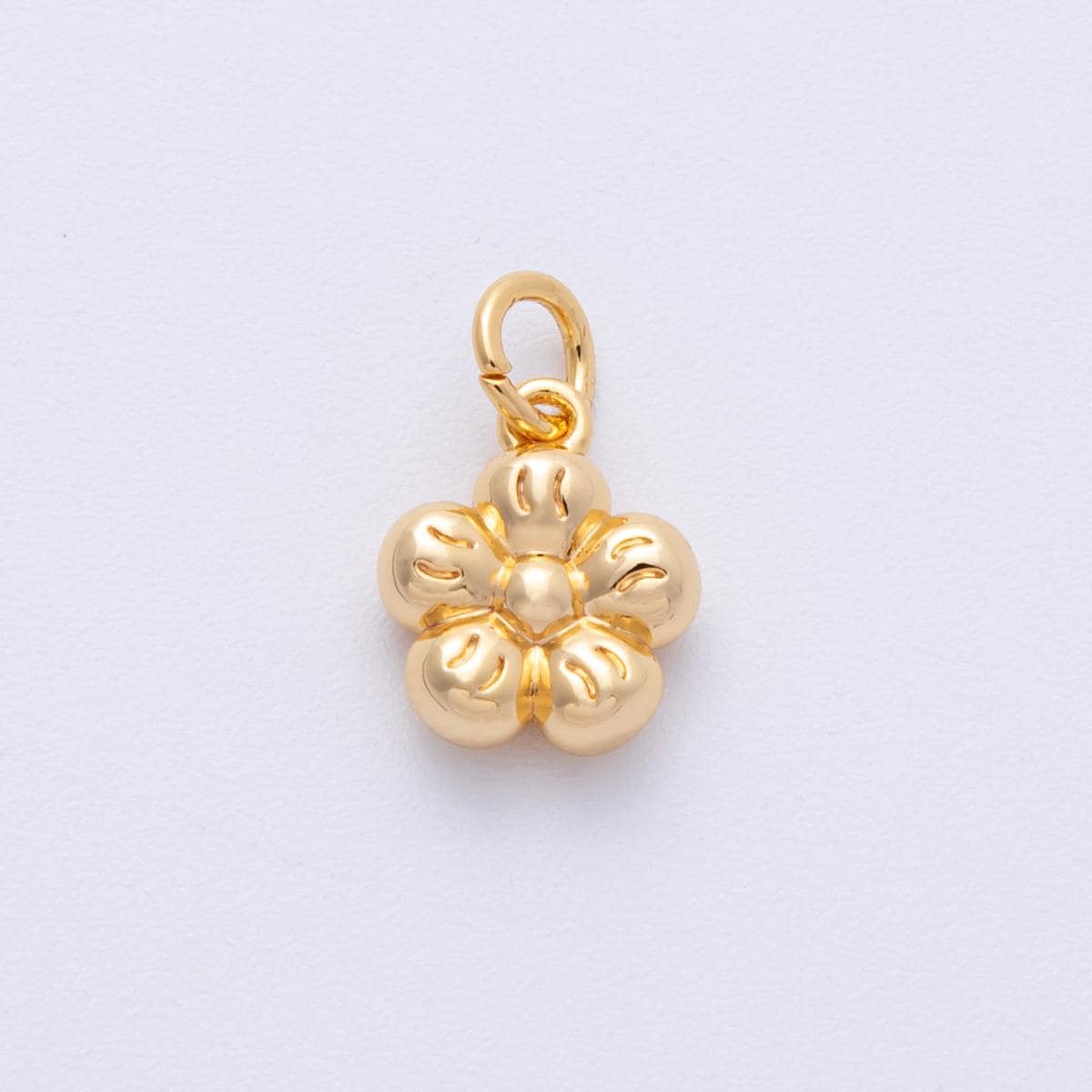 Small Gold Flower charm Tiny Floral charm bracelet necklace pendant earring component supply Charms-00119
