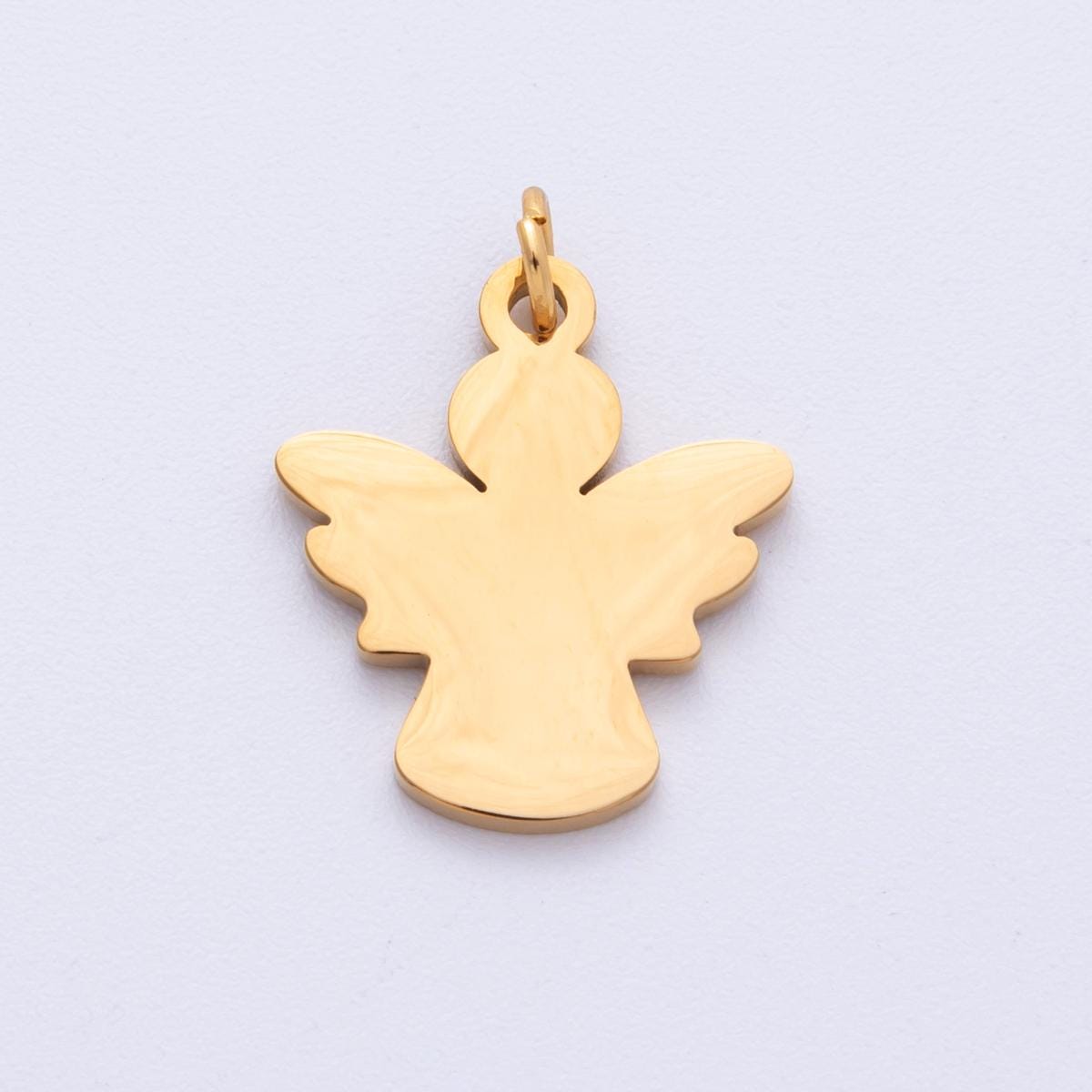 Stainless Steel 20mm Angel Silhouette Minimalist Charm in Gold & Silver Minimalist Guardian Angel Pendant for Jewelry Making | Charms-00097