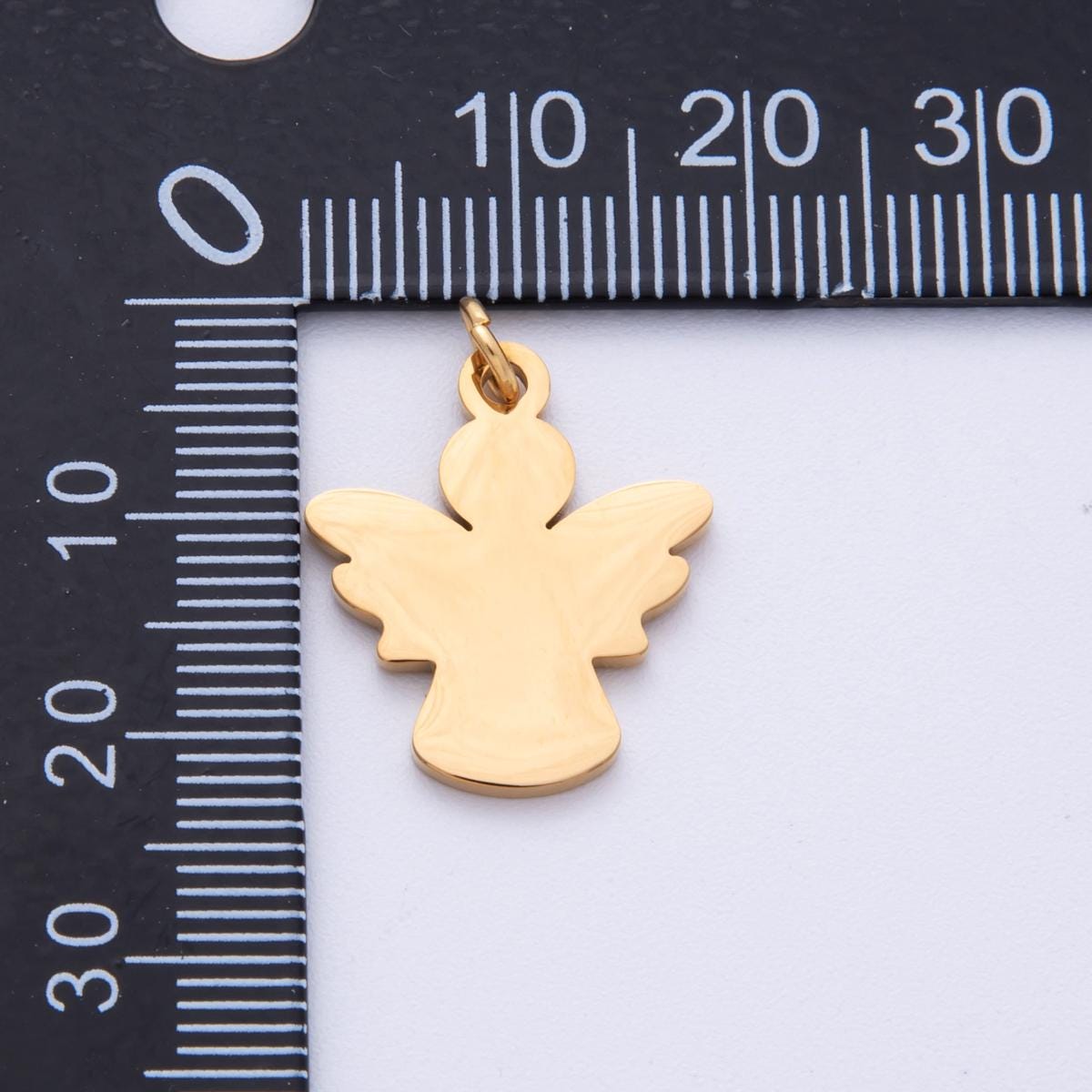Stainless Steel 20mm Angel Silhouette Minimalist Charm in Gold & Silver Minimalist Guardian Angel Pendant for Jewelry Making | Charms-00097
