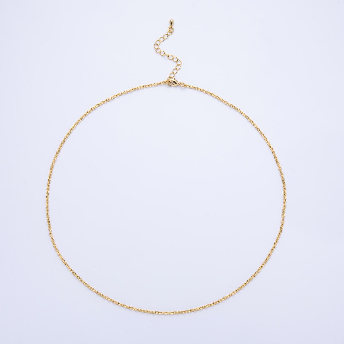 Gold Stainless steel 2.5mm Cable Chain 18 inch layering chain necklace | WA-4064