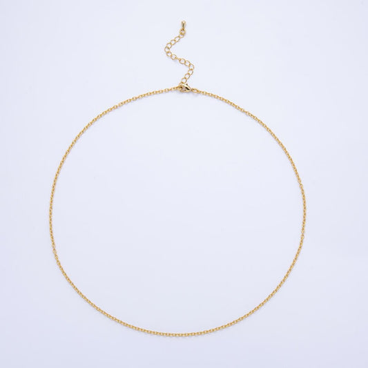 Gold Stainless steel 2.5mm Cable Chain 18 inch layering chain necklace | WA-4064