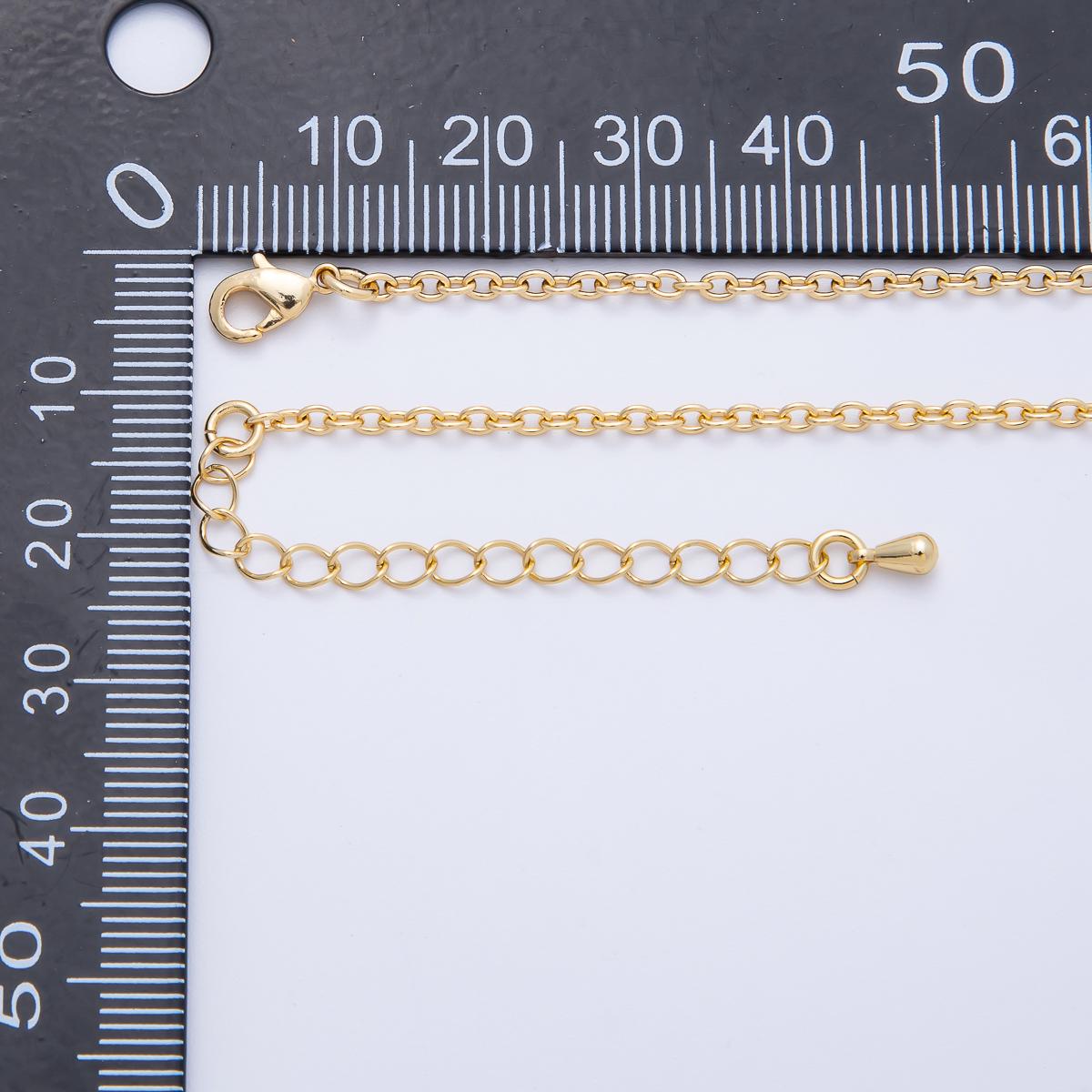 Gold Stainless steel 2.5mm Cable Chain 18 inch layering chain necklace | WA-4064