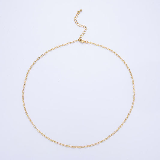 Gold Stainless steel 5mm Oval Cable Chain 18 inch layering chain necklace | WA-4066
