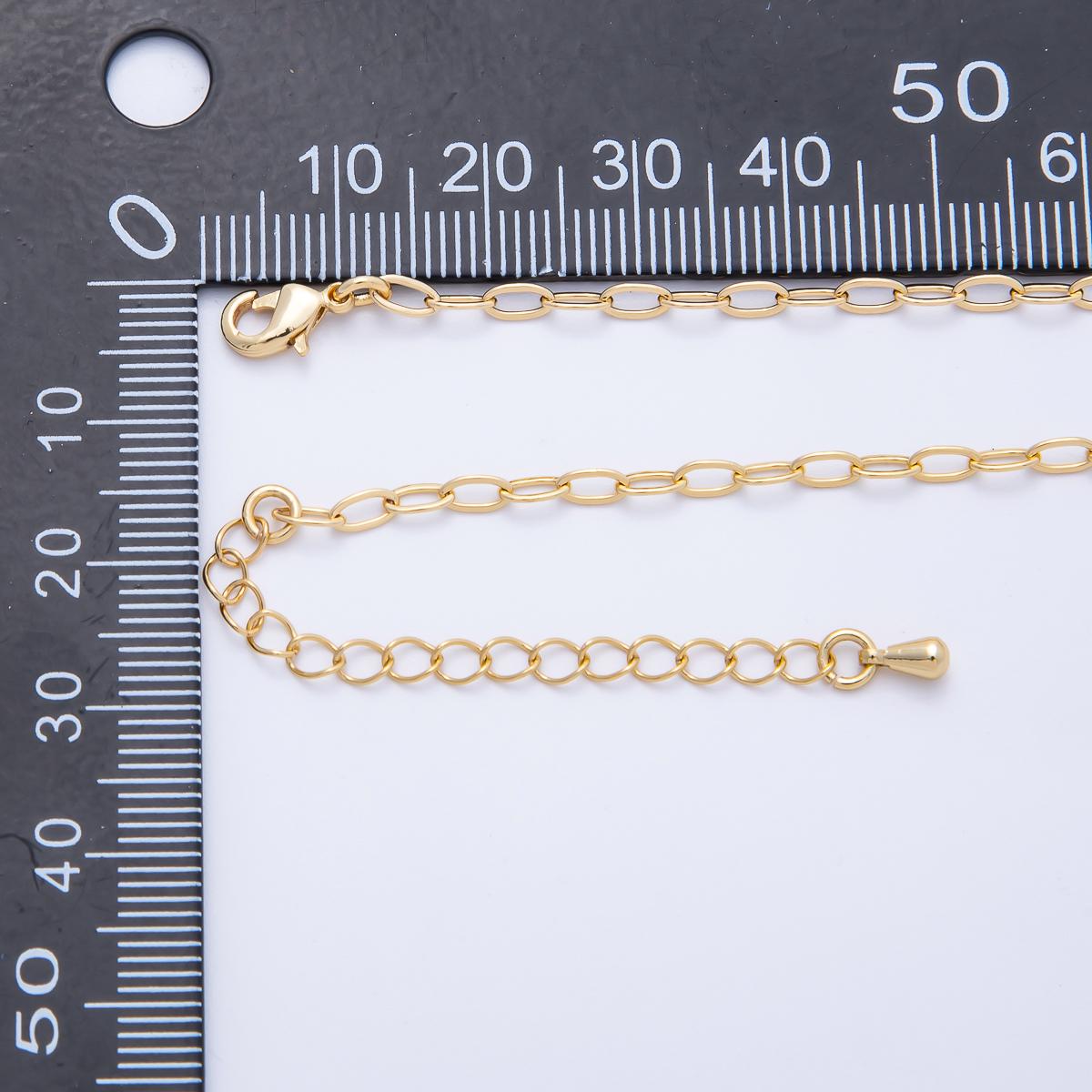 Gold Stainless steel 5mm Oval Cable Chain 18 inch layering chain necklace | WA-4066