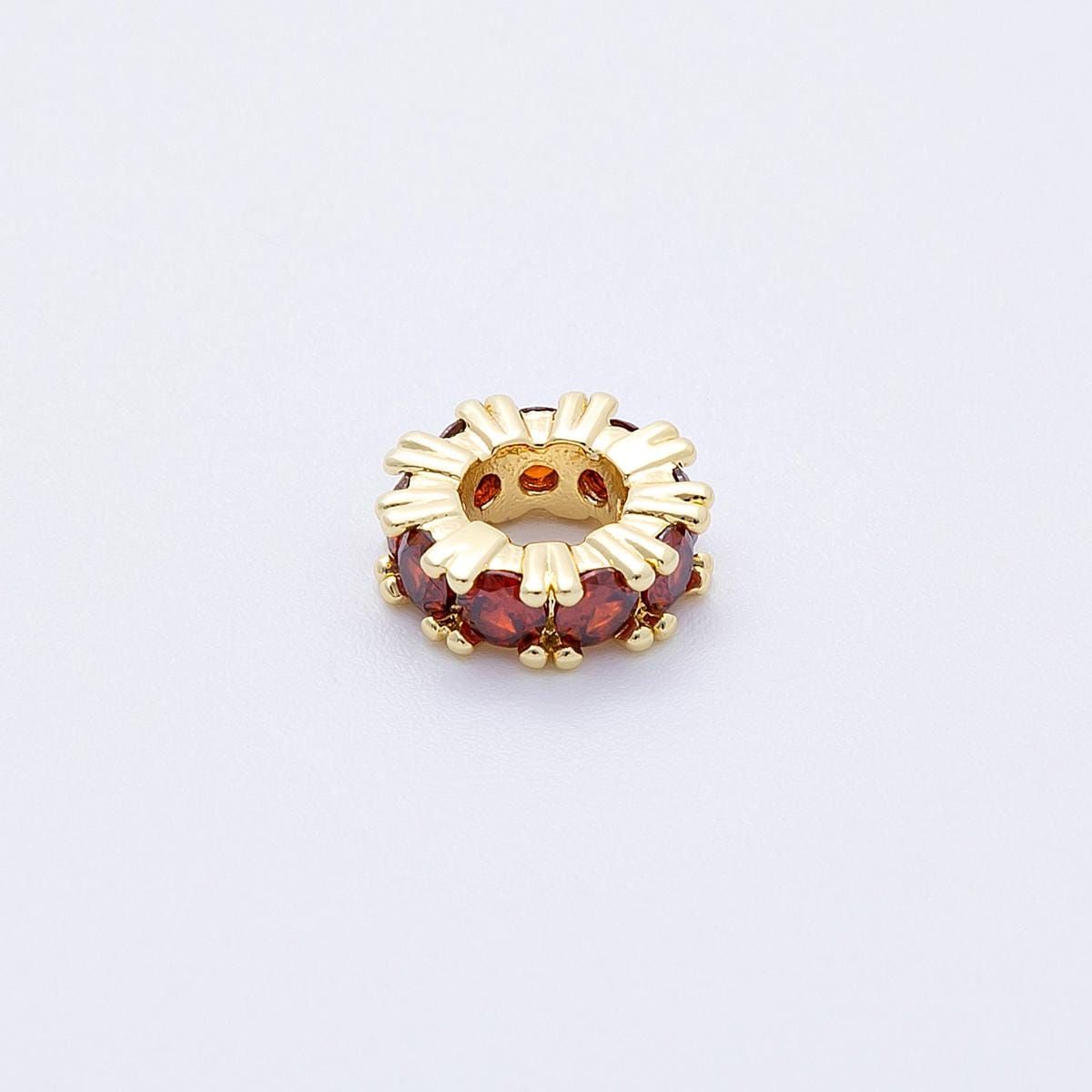 11mm Sparkling 16k gold filled multicolor CZ rondelle spacer beads DIY Jewelry Making Supply for custom bracelet necklace | BEADS-00064