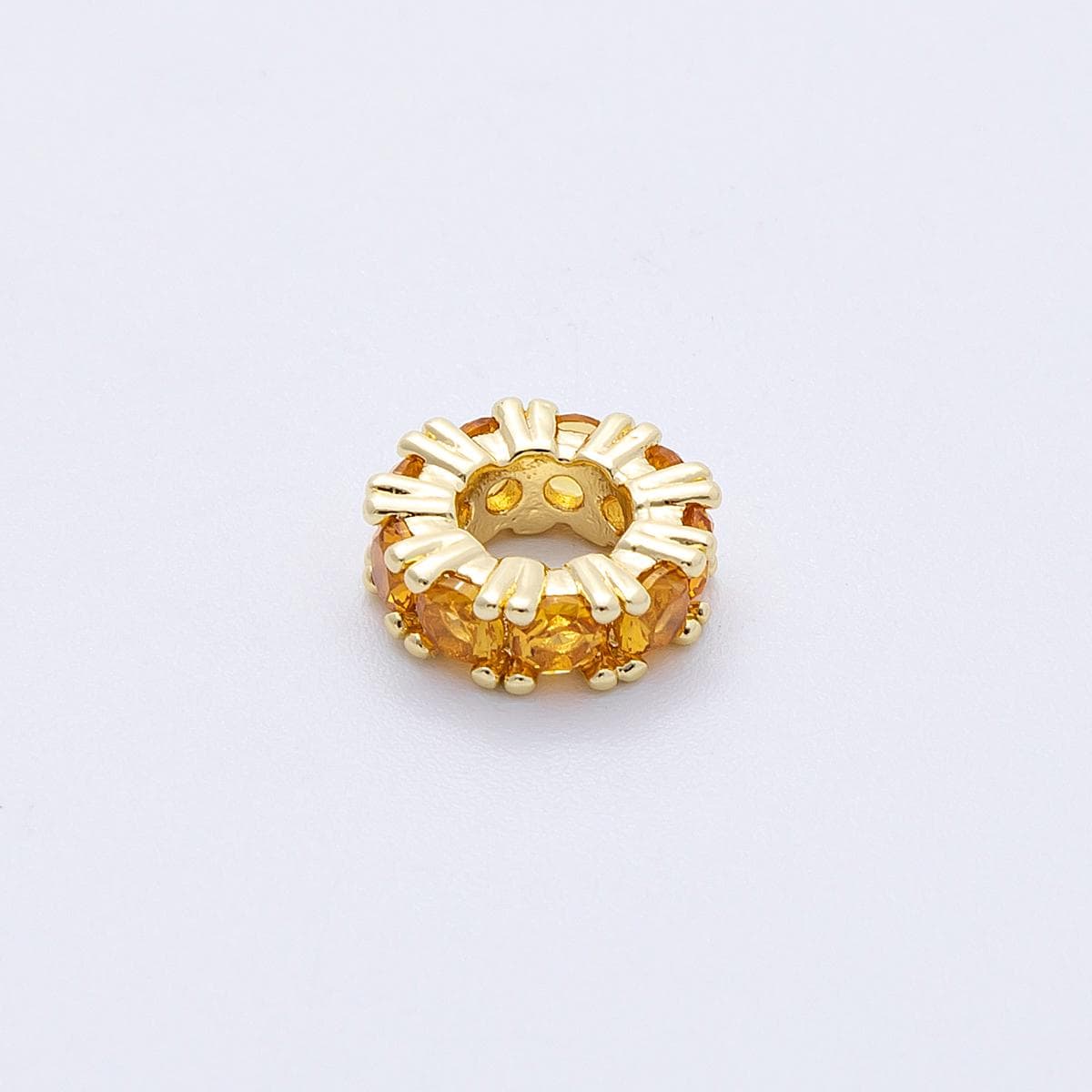 11mm Sparkling 16k gold filled multicolor CZ rondelle spacer beads DIY Jewelry Making Supply for custom bracelet necklace | BEADS-00064