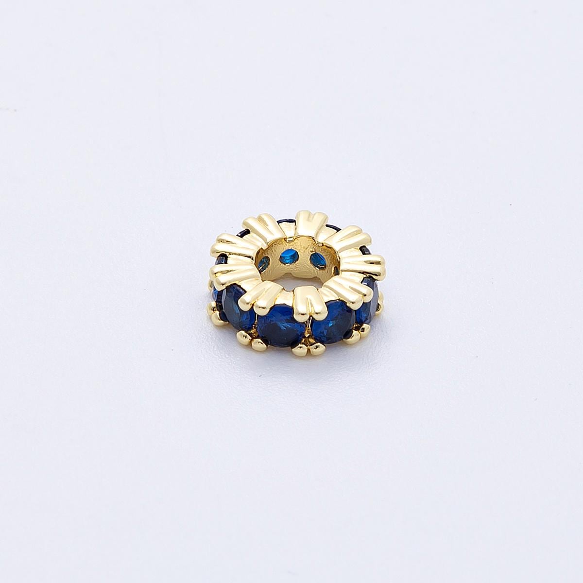11mm Sparkling 16k gold filled multicolor CZ rondelle spacer beads DIY Jewelry Making Supply for custom bracelet necklace | BEADS-00064