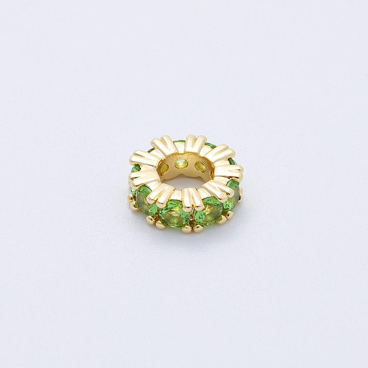 11mm Sparkling 16k gold filled multicolor CZ rondelle spacer beads DIY Jewelry Making Supply for custom bracelet necklace | BEADS-00064