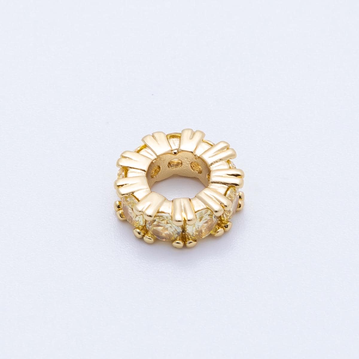 11mm Sparkling 16k gold filled multicolor CZ rondelle spacer beads DIY Jewelry Making Supply for custom bracelet necklace | BEADS-00064