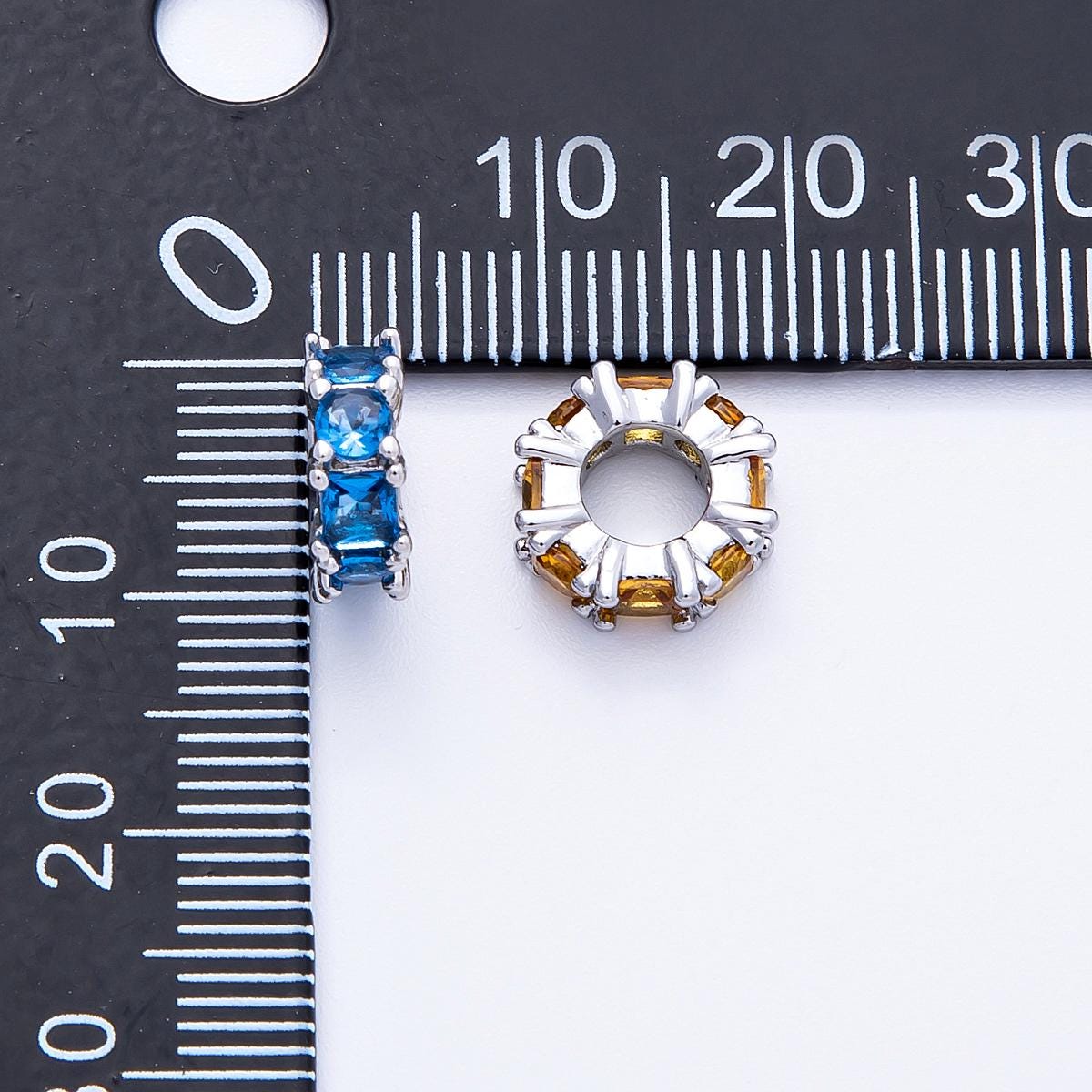 10mm Sparkling multicolor CZ rondelle spacer beads DIY Jewelry Making Supply for custom bracelet necklace for diy jewelry | BEADS-00077