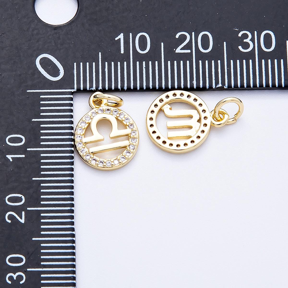 13.4mm small zodiac charms 16k gold filled charm astrological zodiac signs, zodiac symbols add on pendant earring horoscope | CHARMS-00234