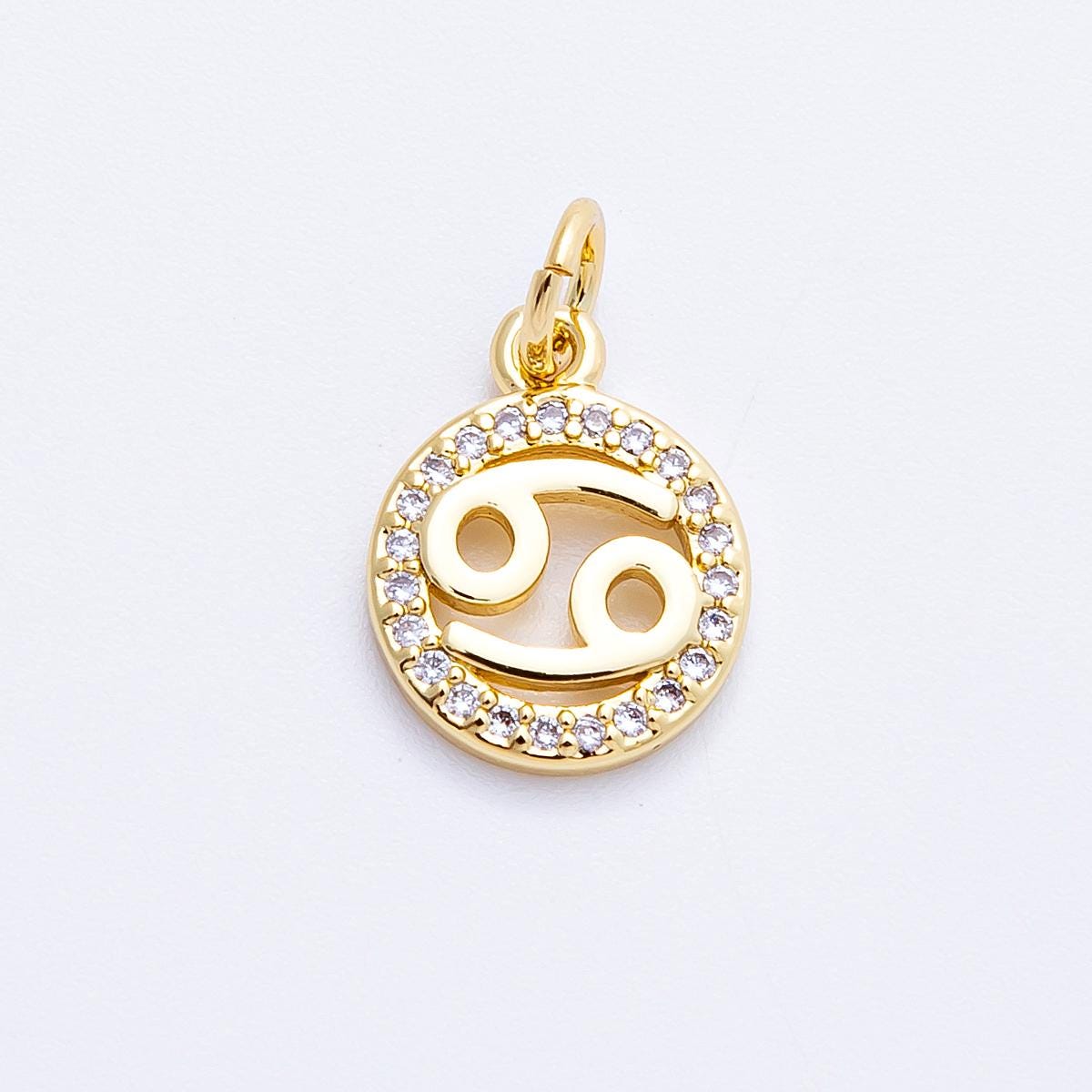 13.4mm small zodiac charms 16k gold filled charm astrological zodiac signs, zodiac symbols add on pendant earring horoscope | CHARMS-00234