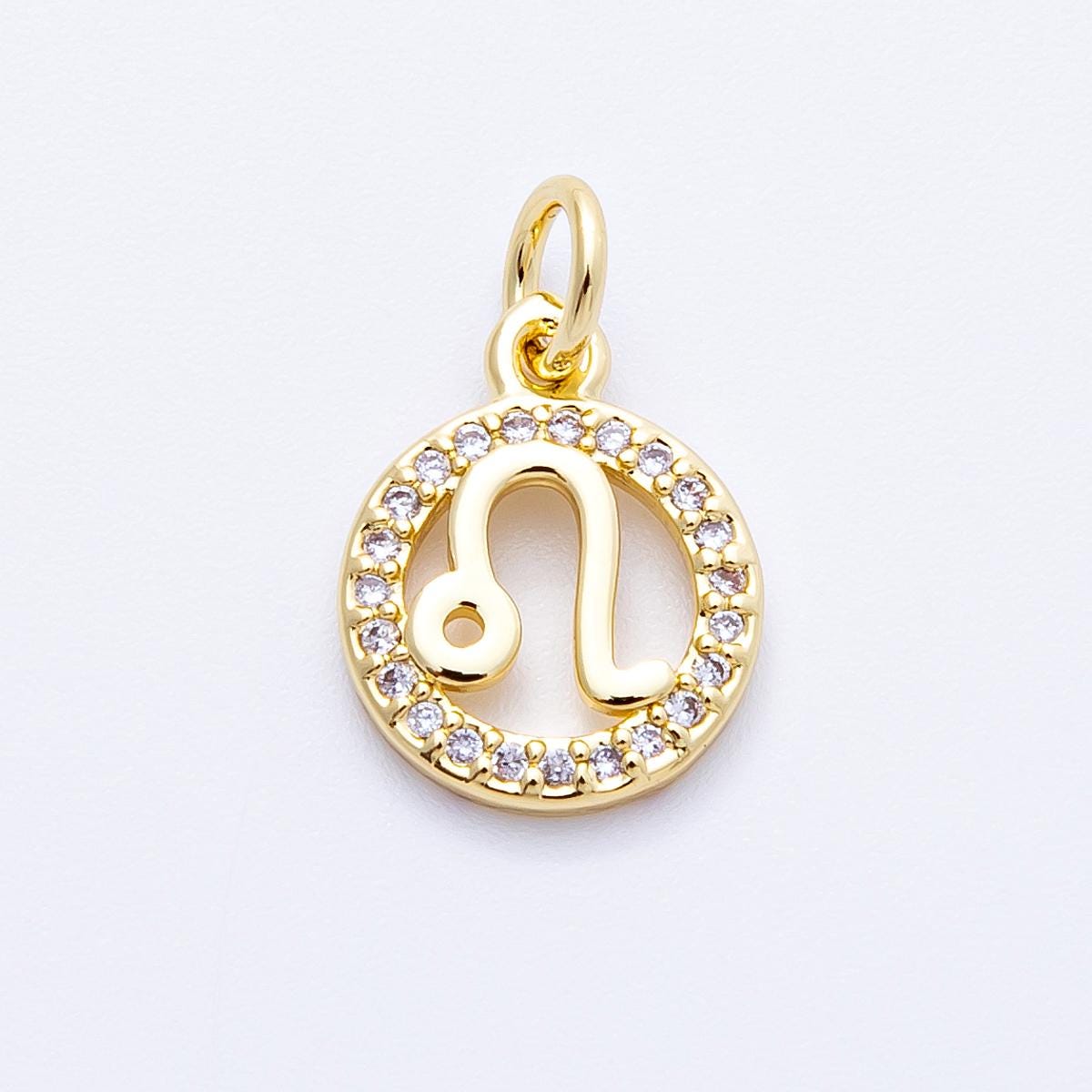 13.4mm small zodiac charms 16k gold filled charm astrological zodiac signs, zodiac symbols add on pendant earring horoscope | CHARMS-00234