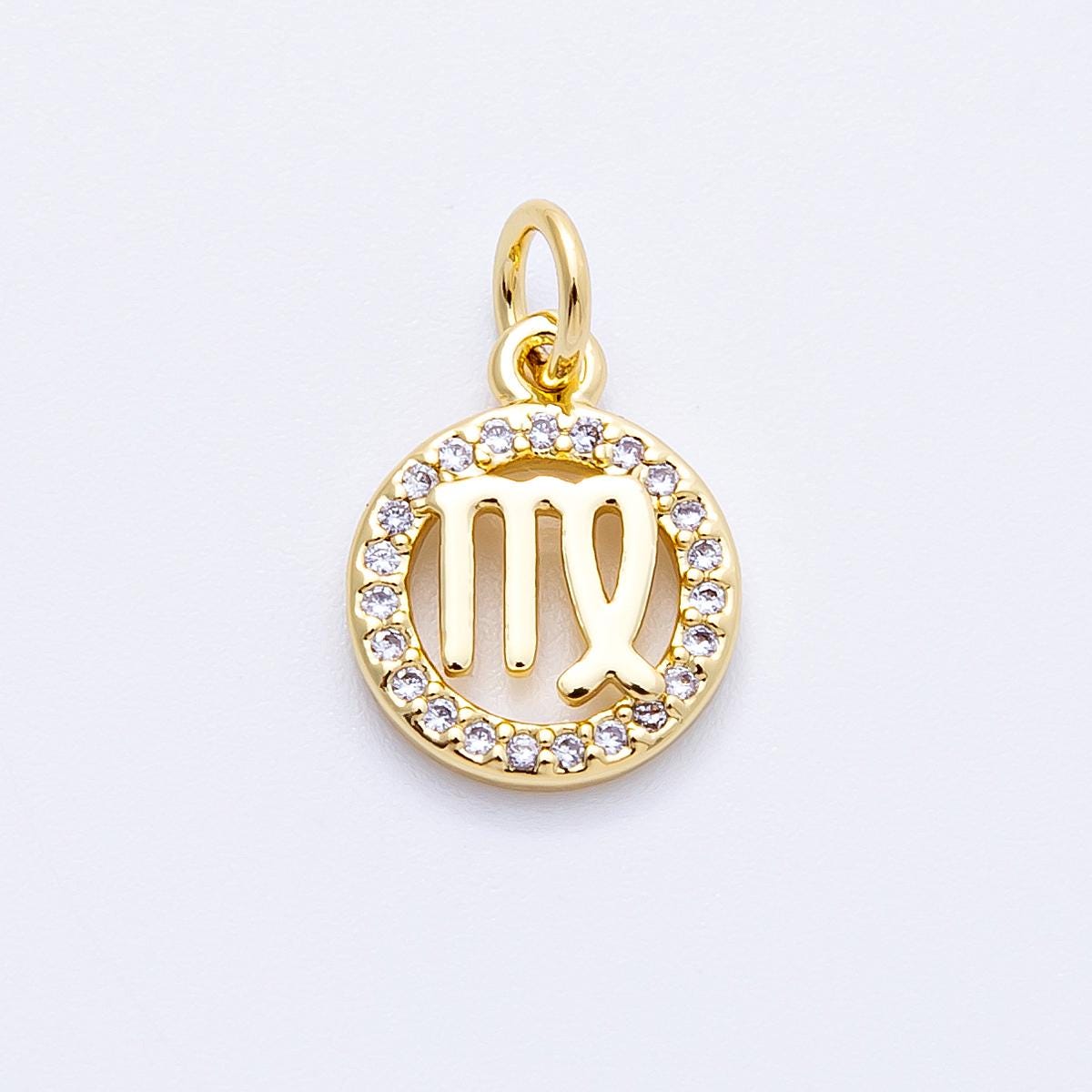 13.4mm small zodiac charms 16k gold filled charm astrological zodiac signs, zodiac symbols add on pendant earring horoscope | CHARMS-00234