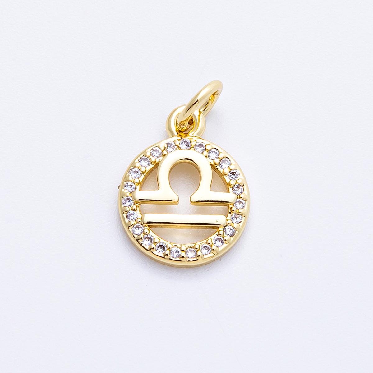 13.4mm small zodiac charms 16k gold filled charm astrological zodiac signs, zodiac symbols add on pendant earring horoscope | CHARMS-00234