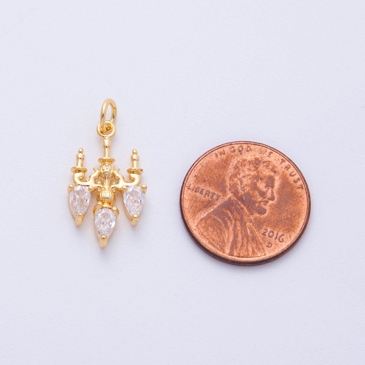18k gold filled Chandelier Lamp charm small for Bracelet Necklace Castle jewelry inspired Charms-00117