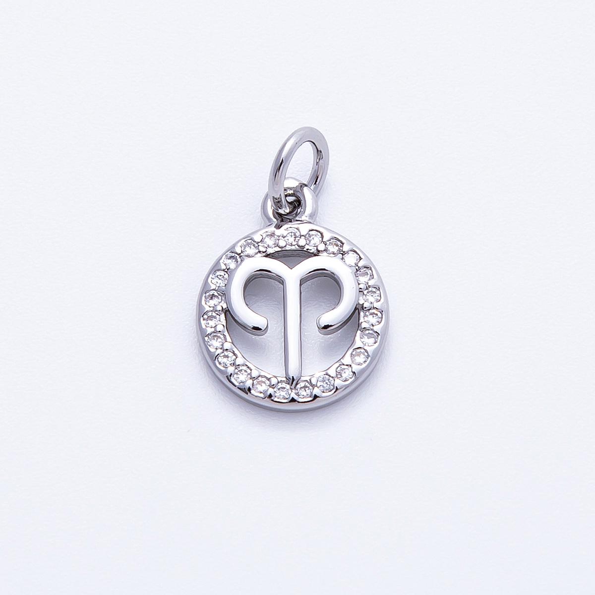 13.4mm small zodiac charms astrological zodiac signs, zodiac symbols add on pendant earring bracelet necklace horoscope | CHARMS-00235