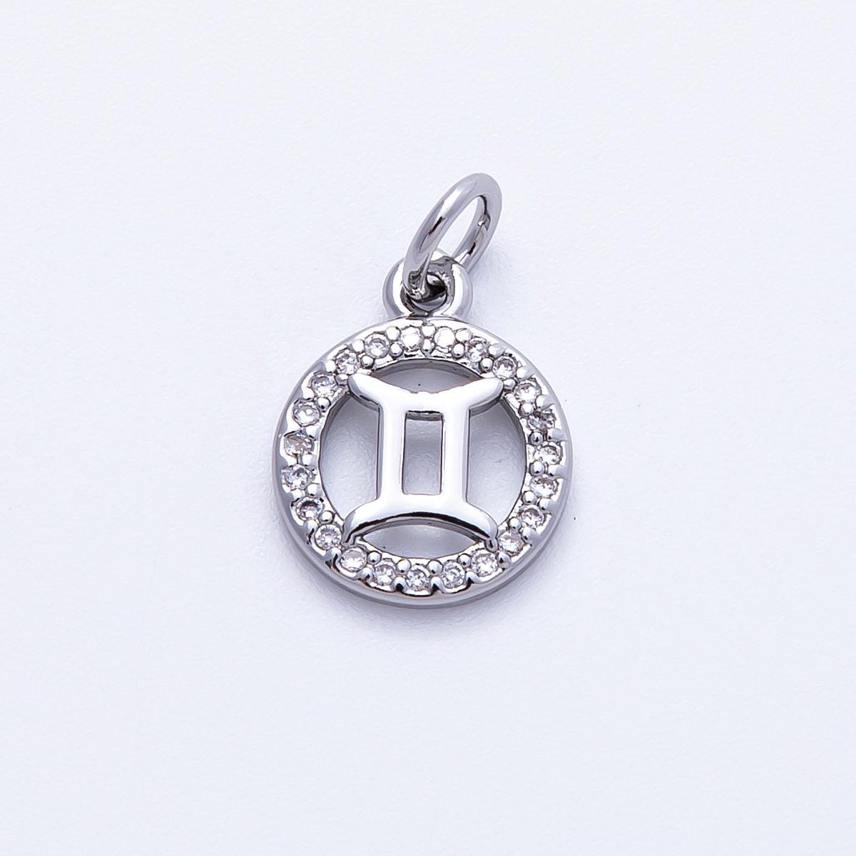 13.4mm small zodiac charms astrological zodiac signs, zodiac symbols add on pendant earring bracelet necklace horoscope | CHARMS-00235