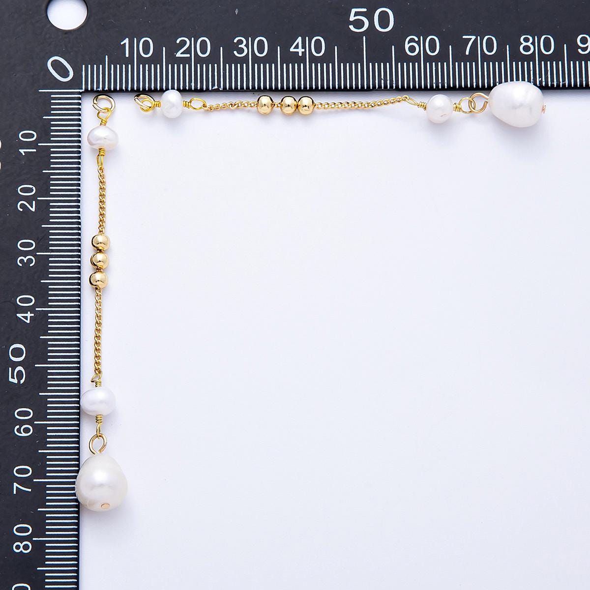 16k gold filled white pearl drop charm with gold bead dangle DIY Jewelry Making Supply for custom necklace | CHARMS-00249
