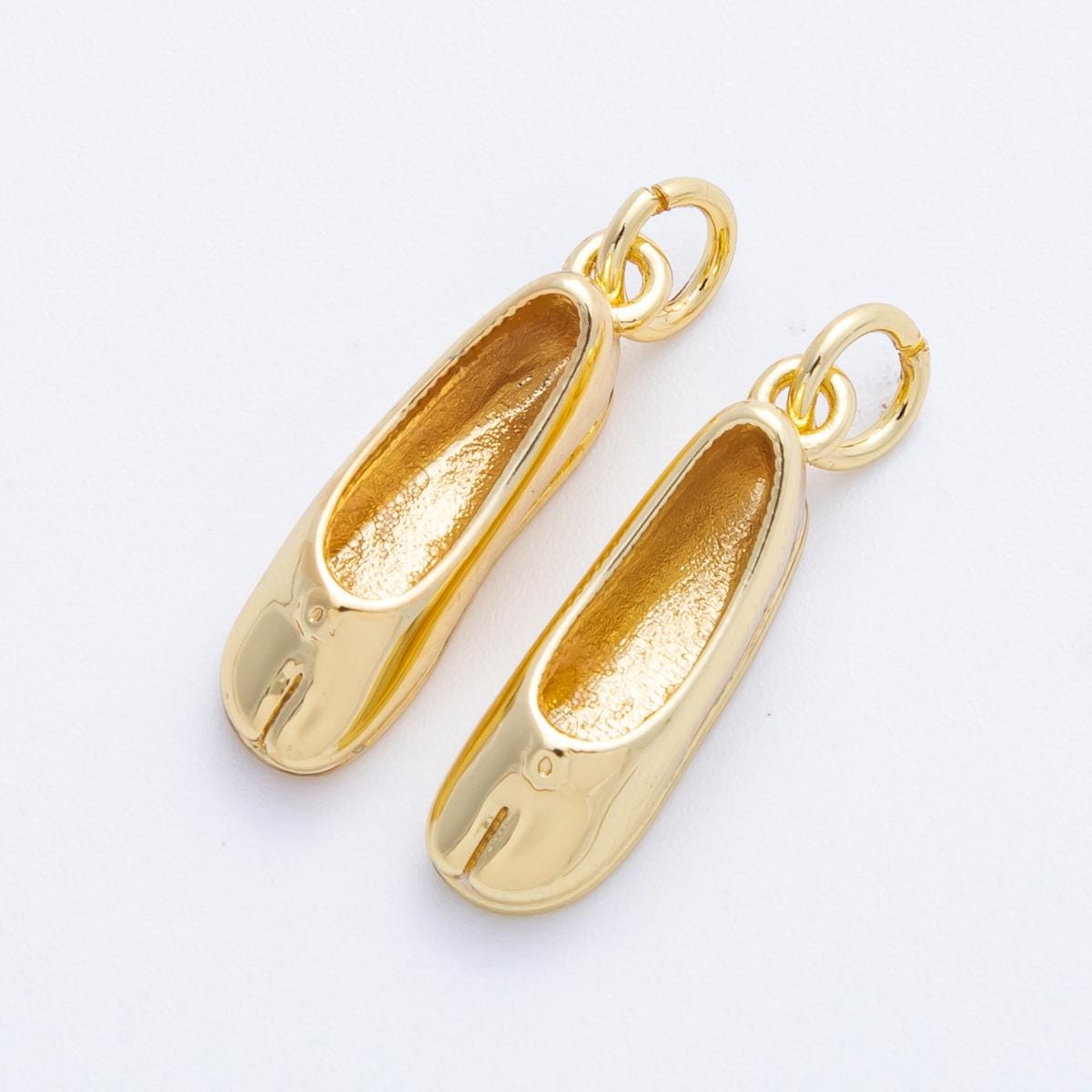 16k Gold filled 3D Trendy Hoof Ballet Shoes Charm Ballerina pendant gift for dancers DIY Jewelry Supply necklace or bracelet | CHARMS-00206