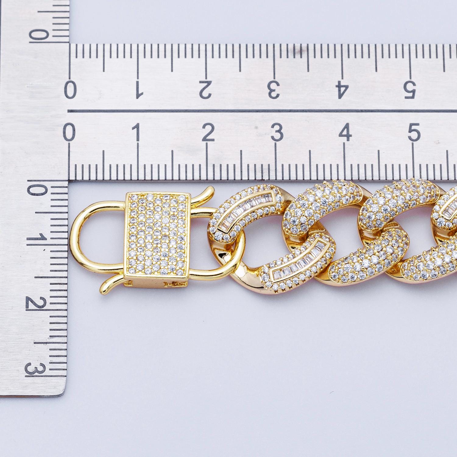 14k Gold Filled Iced Out Cuban Link Bracelet - Luxury 16mm wide CZ Pave Chunky Chain for Hip Hop Jewelry WA4166