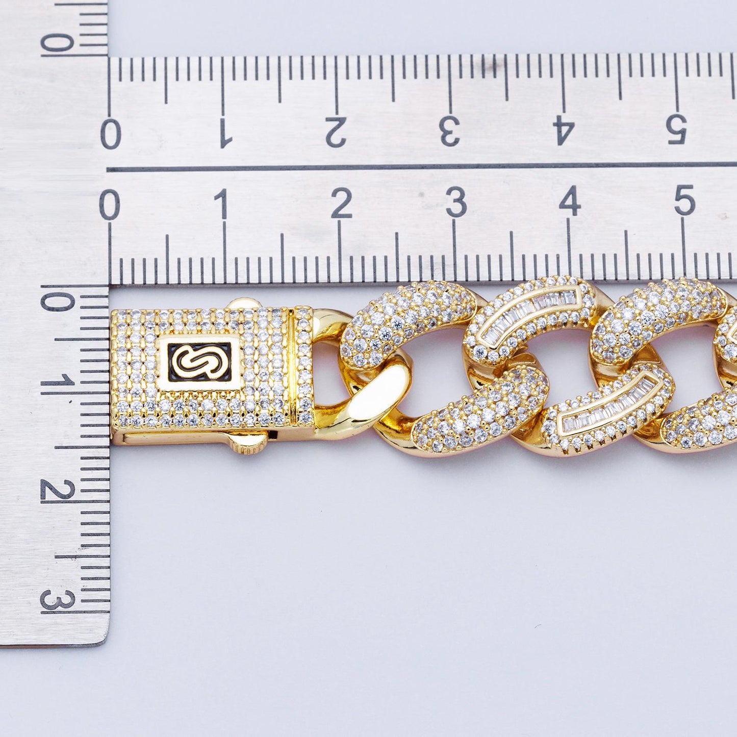 14k Gold Filled Iced Out Cuban Link Bracelet 7.5 Inch Luxury 16mm wide CZ Pave Chunky Chain for Hip Hop Jewelry WA4166