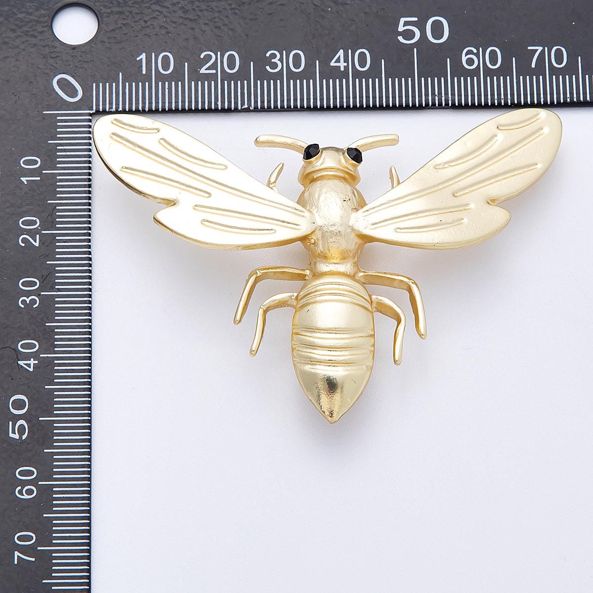 18k 70.4mm Gold Bee Brooch Vintage Style Insect Pin Honeybee Jewelry Lapel Pin Fashion Accessory for Coats bags scarves | BH-101