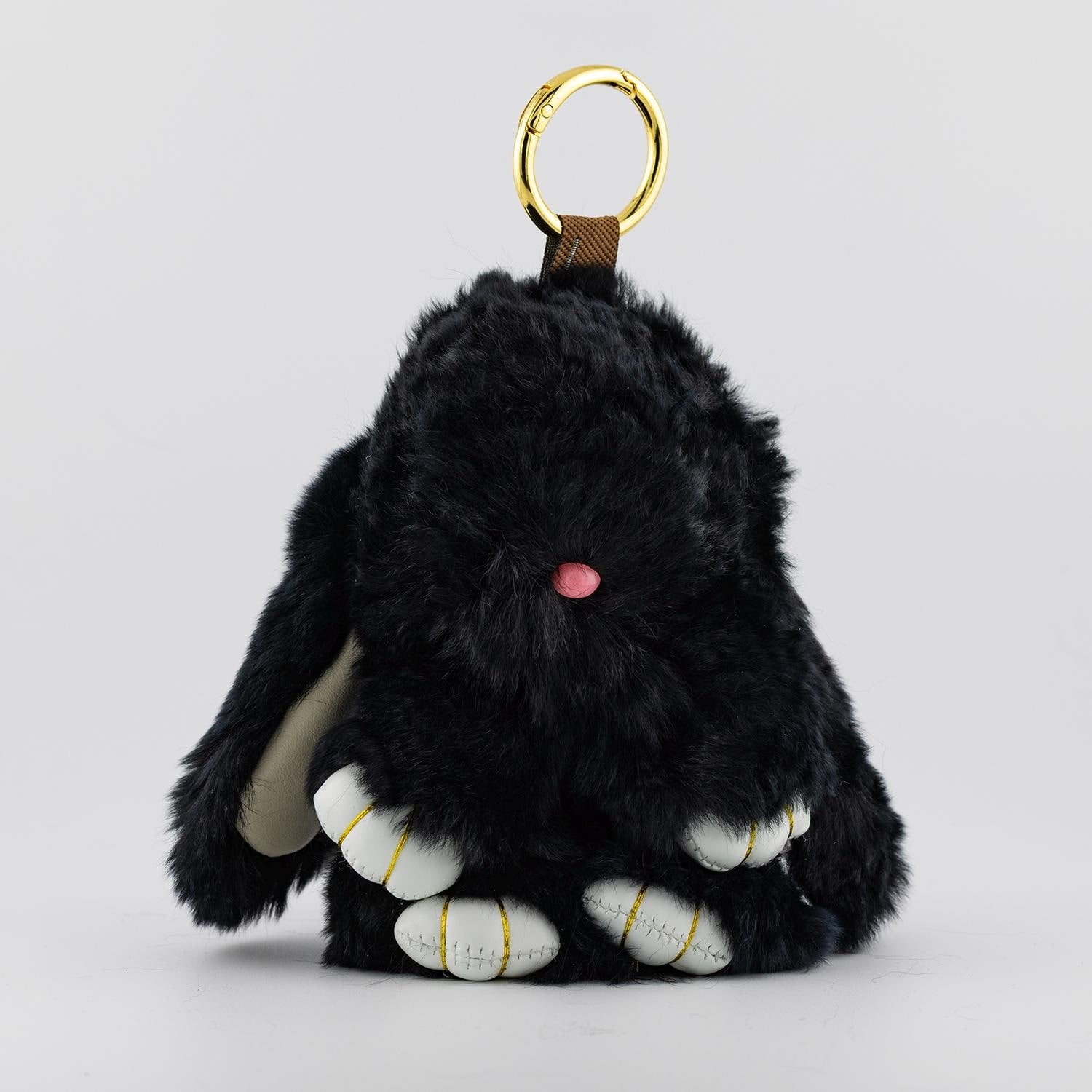 Fluffy Bunny Keychain Fur Rabbit Bag Charm Keyring Purse Accessory Plush Kawaii Animal Gift for Her Luxury Bag Decor | WB-00290